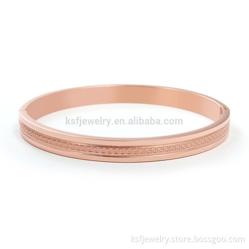 Fashion rose gold bangle kada bangle 316l stainless steel maze bracelet China manufacturer